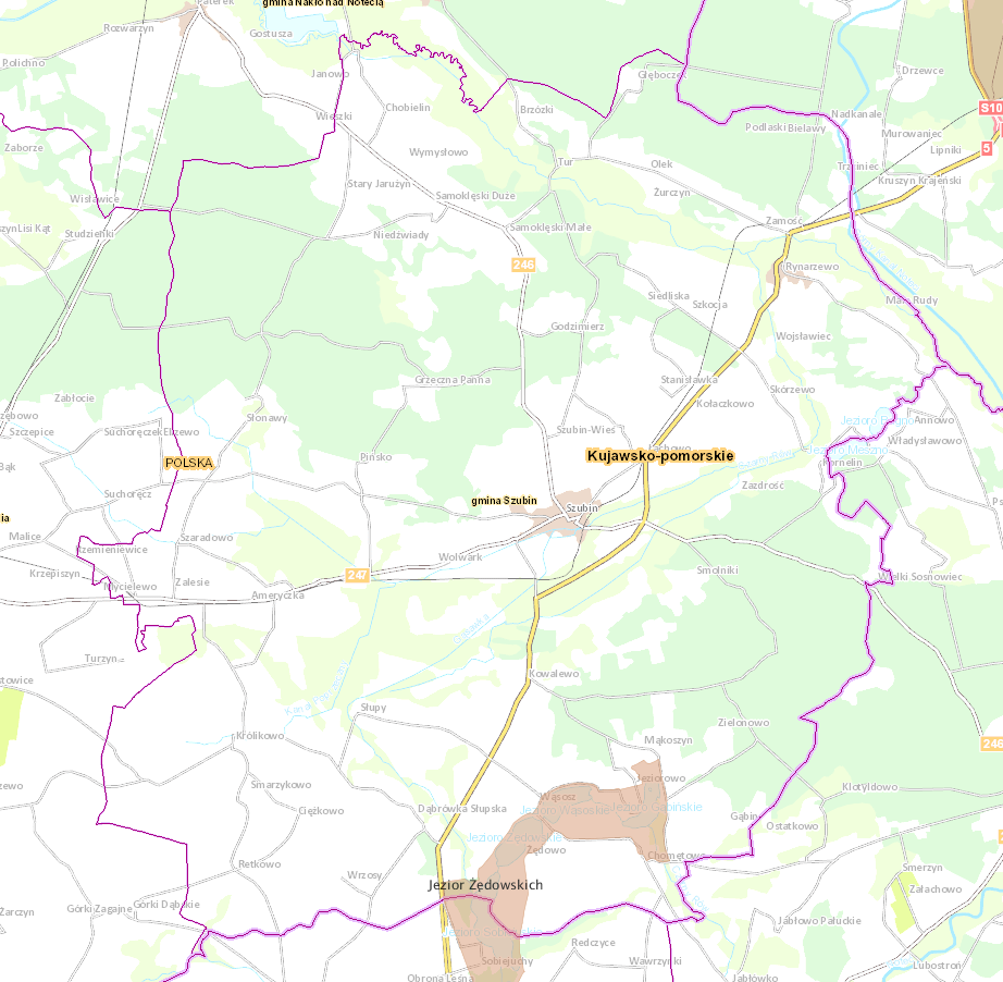 Ryc. 5. Lokalizacja obszarów Natura 2000 na terenie Gminy Szubin Źródło: opracowanie własne na podstawie mapy.geoportal.gov.pl Ryc.