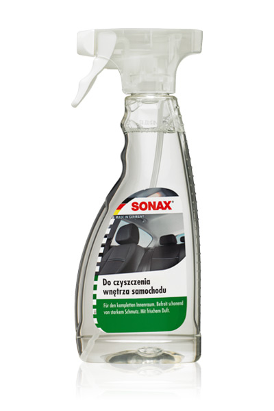 SONAX Do czyszczenia wnętrza samochodu 500ml Symbol KTM: SC-S321200 Symbol EAN: 4064700321205 Waga: 0.6kg Pojemność: 0.5l Ilość produktów w opakowaniu zbiorczym: 6 szt.