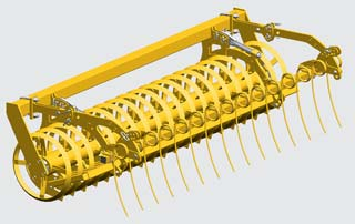 SYNKRO 4030 K Zagrabiacz nadążny Zagrabiacz nadążny pozostawia gruzełkowatą strukturę wierzchniej warstwy gleby. Struktura rowkowa po wale zostaje wyrównana, aby zredukować zamulanie.