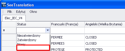 Kliknij na wybrany status, na przykład Zatwierdzony. Tabela jest automatycznie filtrowana według wybranego statusu.
