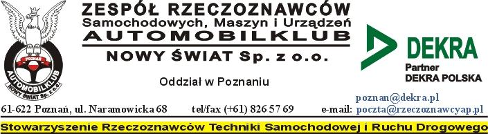 z dnia: 2015/04/20 OPINIA Nr: Wykonawca opinii : Jarosław Nowotny Zleceniodawca: BZ WBK LEASING S.A. Adres: ul.