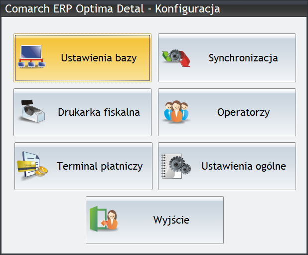 Operator, który w funkcjach pracownika, do którego jest przypisany w (Konfiguracja programu/ Detal/ Funkcje Pracowników) ma prawo dostępu do konfiguracji stanowiska, może z poziomu okna startowego