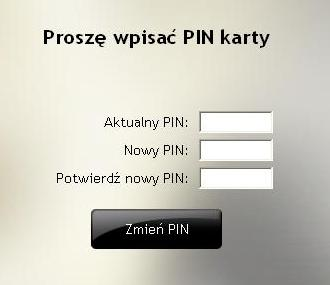 4. Zmiana PINu karty W module Moja karta użytkownik może zmienid PIN swojej karty. W tym celu należy w menu bocznym modułu Moja karta wybrad.