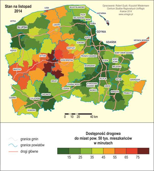 Dostępność drogowa do średnich