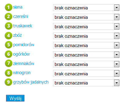 3. Dzikie gęsi - w tym miejscu należy określić, czy zaobserwowano obecność dzikich gęsi, wybierając wartość przylatują, gniazdują, odlatują. 4.