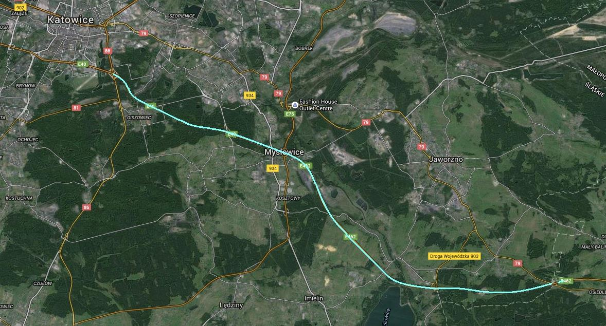 Rys. 6. Orientacyjna lokalizacja płatnego odcinka autostrady A4 w województwie śląskim 1.2.