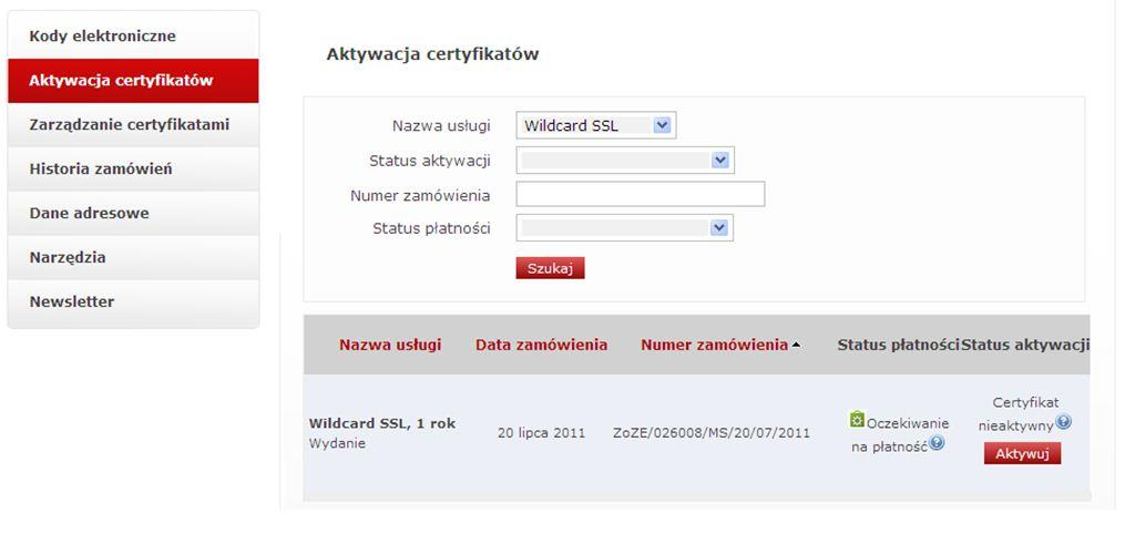 Uwaga: Używanie znaków specjalnych % ^ $ _ lub polskich znaków diakrytycznych: ŻźćąŁ przy podawaniu informacji dla żądania CSR spowoduje nieprawidłowe wygenerowanie certyfikatu!