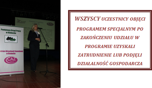 Konferencję wieńczyły ostatecznie prezentowane przez Panią Ewelinę Kotkowską Zastępcę Dyrektora PUP w Kłobucku wyniki Programu, które nie tylko zostały osiągnięte ale również znacznie przewyższyły