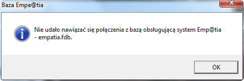 a następnie wprowadza adres IP serwera na którym znajduje się baza danych programu Nemezis a po zatwierdzeniu danych przez OK podajemy ścieżkę dostępu do pliku Empatia.