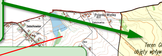 Teren Gminy Polanka Wielka objęty wpływami eksploatacji górniczej Szkody górnicze Powierzchnia 1,7 km2, tj.
