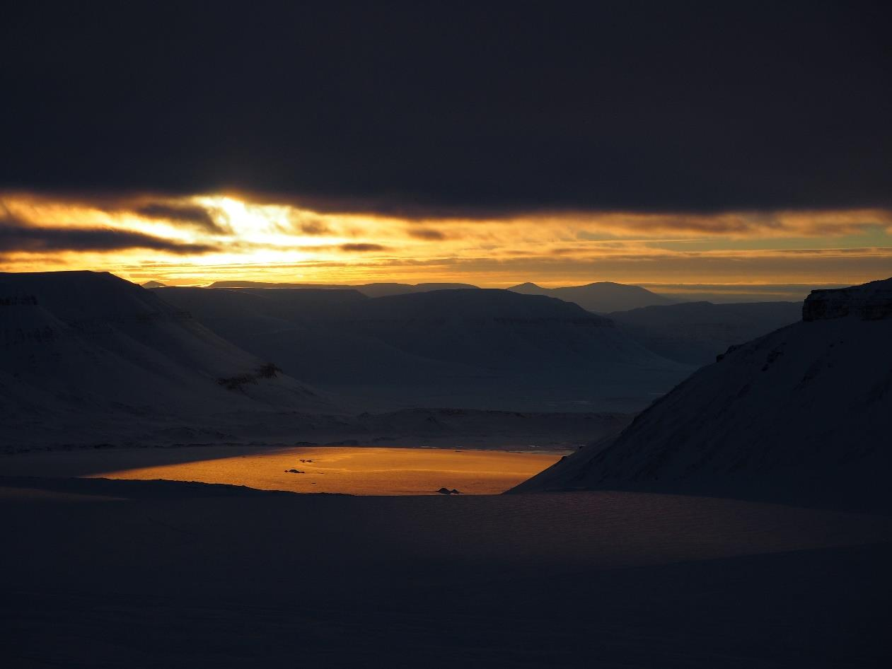 Fot. 7 Pierwsze pojawienie się słońca w Longyearbyen po nocy polarnej zgromadziło tłumy mieszkańców, turystów i studentów.
