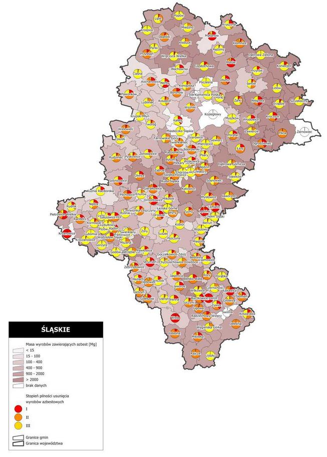 Rysunek 3 Masa wyrobów zawierających azbest w woj.