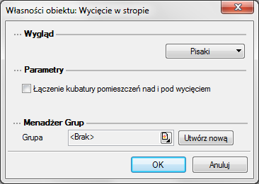 Strop OTWÓR W STROPIE Wprowadzanie otworu w stropie Do stropu znajdującego się w projekcie istnieje możliwość wprowadzenia dowolnego otworu.