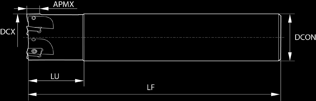 M180 Narzędzia do frezowania walcowo-czołowego - chwyt cylindryczny KOD APMX DC DCON DCX KAPR LF ZEFP M180A01201T16085AP11 10,5 16 12 85 90 25 1 M180B01201T16085AP11 10,5 16 12 85 90 25 1