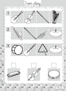 SEGREGATOR karta pracy 17/2 W pierwszej części ćwiczenia, zadaniem uczniów jest wskazanie instrumentu, który nie pasuje do pozostałych.