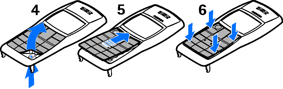 3. Wskazuje stopieñ na³adowania baterii. 4. Pokazuje aktualn± funkcjê klawisza Navi. Wymiana obudów Przed zmian± obudowy wy³±cz telefon i od³±cz go od ³adowarki i innych urz±dzeñ.