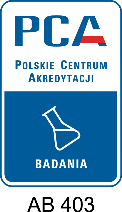 Akredytacja Nr AB 403 udzielona przez Polskie Centrum Akredytacji w 2002r.
