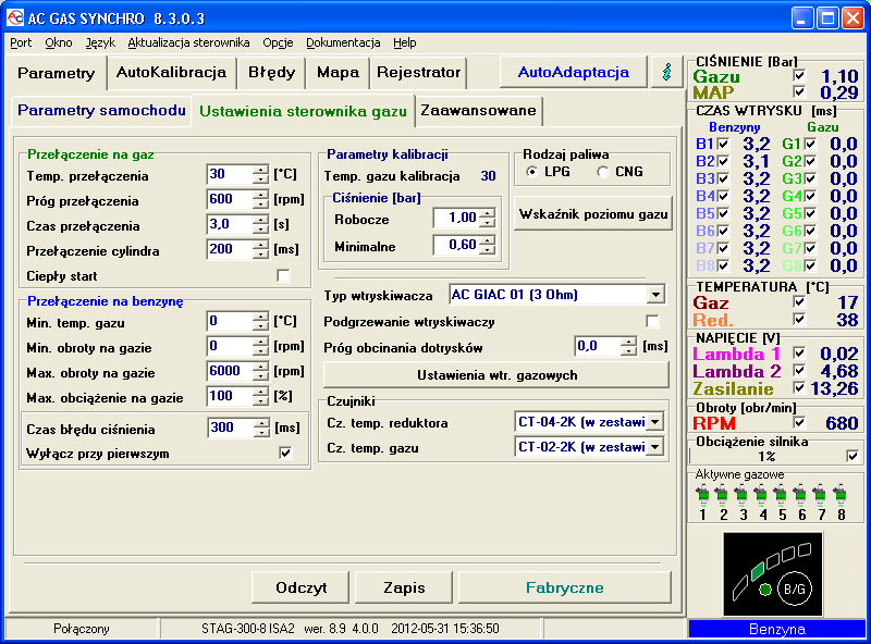 Rysunek 7 Widok okna parametry (Parametry samochodu) Rysunek 7a