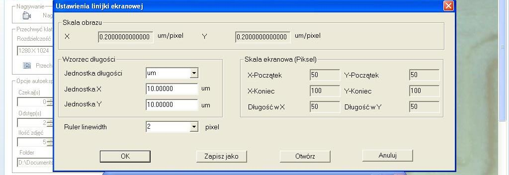 Po zamocowaniu próbki dostosowujemy ostrość obrazu za pomocą pokrętła (6) oraz dobieramy powiększenie obrazu (5).