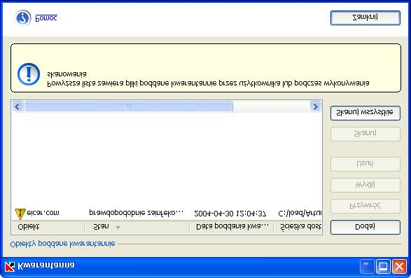 kwarantannie należy kliknąć przycisk Dodaj i wybrać podejrzany plik. Plik zostanie dodany do listy, a jego status zostanie określony jako poddany kwarantannie przez użytkownika.