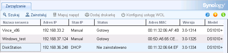 Rozdział Instalacja oprogramowania DSM na Rozdział 3: serwerze DiskStation 3 Na komputerze podłączonym do sieci wykonaj kroki opisane w tym rozdziale, aby zainstalować oprogramowanie DSM na serwerze