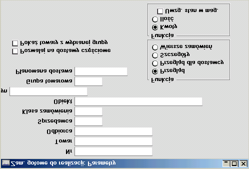 Istnieje możliwość zmniejszenia ilości drukowanych informacji na raporcie poprzez podanie zakresu parametrów np. zakres Odbiorców, Zamówień itd.