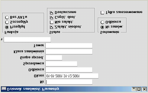 Nr Zakres Numeryczny Raport może zostać zawężony do jednego zamówienia lub ich zakresu poprzez podanie w tym polu odpowiedniego numeru lub zakresu numerów.