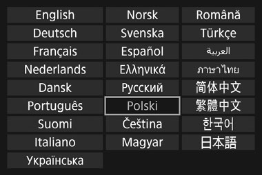 3 Wybór języka interfejsu Ustawienia daty/czasu zaczną obowiązywać po wybraniu opcji [OK] w punkcie 6.