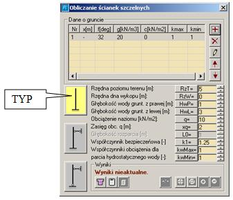 BeStCAD - Moduł INŻYNIER 1 Ścianki szczelne Oblicza ścianki szczelne Ikona: Polecenie: SCISZ Menu: BstInżynier Ścianki szczelne Polecenie służy do obliczania ścianek szczelnych.