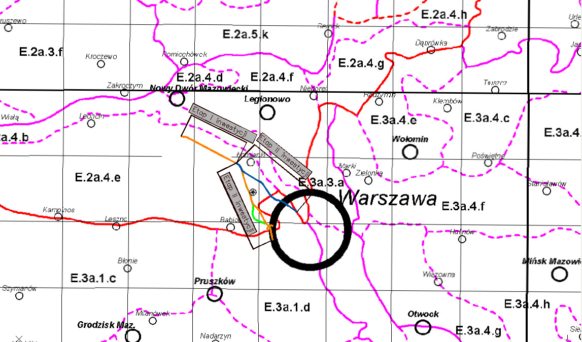 Rysunek 9 Lokalizacja inwestycji na tle podziału geobotanicznego Matuszkiewicza (www.igipz.pan.