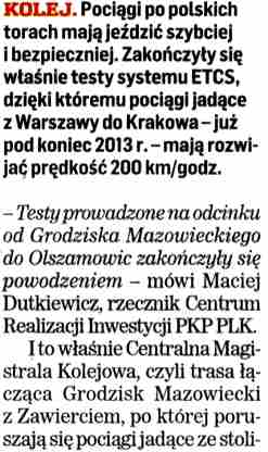 Wracają pociągi na linię Olsztyn Szczytno Od 1 grudnia na odcinku Olsztyn Szczytno przywrócony zostanie ruch pociągów podają Przewozy Regionalne powołując się na informacje uzyskane od zarządcy