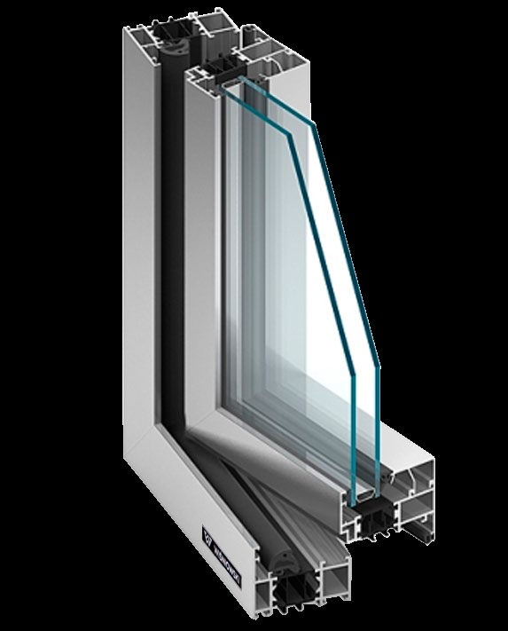 Okno aluminiowe system MB 70 (narożnik