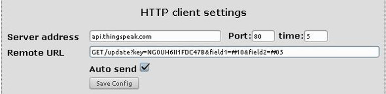 przykładowy zrzut ustawień klienta HTTP do wysyłania danych na serwer https://www.thingspeak.com, mozna założyć konto i przetestować.