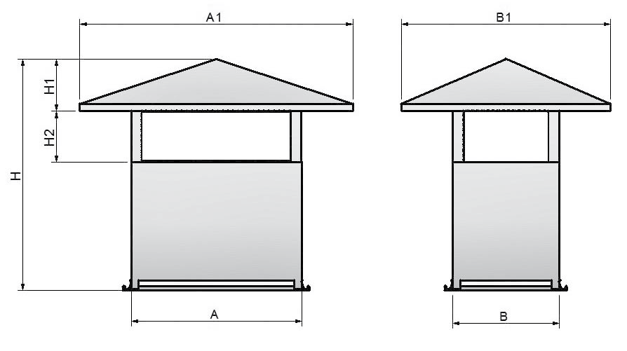 WDK - E 9.13 Wyrzutnie dachowe okrągłe E Wyrzutnia standardowo wykonana z blachy ocynkowanej, zakończona podstawą w formie stalowego kołnierza.