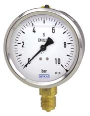 02 Termomanometr do pomiaru ciśnienia i temperatury GL Rozmiar nominalny: 50, 63, 100 mm Zakres skali: NS 50: 0 1 do 0