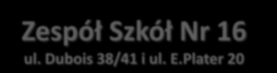 Zespół Szkół Nr 16 ul. Dubois 38/41 i ul. E.