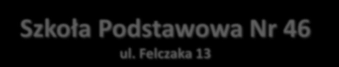 Szkoła Podstawowa Nr 46 ul. Felczaka 13 Liczba oddziałów w roku szk.