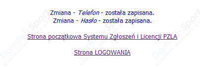 5. Zapisane zmiany. Po poprawnym wprowadzeniu wszystkich pozycji wyświetli się następująca strona.