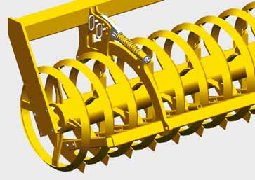 Wał jest zawieszony wahliwie przez co zapewnia optymalne dopasowanie do nierówności terenu i tworzenie gruzełkowatej struktury gleby.