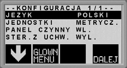 Menu ustawień To menu służy do ustawiania parametrów spawania, takich jak początkowy wypływ gazu, czas