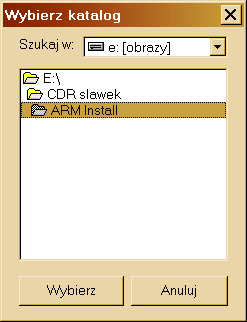 rodzaj menu rozwijana lista z dostępnymi typami interfejsu użytkownika: - Okno z listą wyboru oraz pełnym opisem (program ARMList.exe) - Menu w zasobniku (ARMTray.