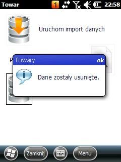 Przed usunięciem towarów pojawi się komunikat Czy potwierdzasz usunięcie wszystkich towarów (rys. 72). Rys.