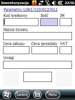 Po wybraniu parametru przechodzimy do