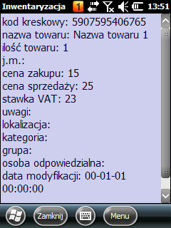 Ilość informacji jaka może zostać wyświetlona jest uzależniona od użytkownika, który jest zalogowany do aplikacji na terminalu np.