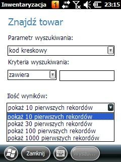 Równa się wyszukuje towary, które zawierają wszystkie wspólne znaki z wybranych parametrów poza parametrem data modyfikacji.