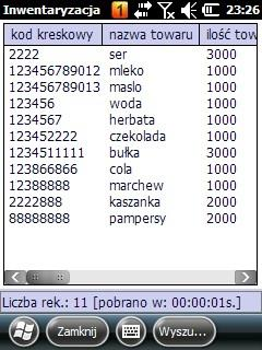 Przeglądanie tabeli inwentaryzacyjnej Rys. 103 W tabeli Inwentaryzacja (rys.