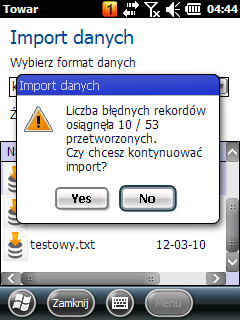 Wyświetlany jest komunikat informujący o kodzie kreskowym, który blokuje dostęp do materiałów dodatkowych.