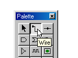 Rys. 2. Paleta narzędzi. Wszystkie elementy dostępne na palecie znajdziemy także w menu głównym (opcja Draw). Nazwę każdego elementu widocznego na palecie możemy ustalić wskazując go myszką.