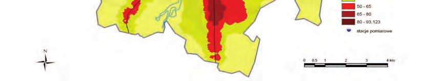 1. i 1.5.. przedstawiono porównanie wyników pomiarów i wyników obliczeń stężeń pyłu zawieszonego PM1 dla strefy Miasto Rzeszów i strefy jasielskiej. Tab. 1.5.1. Porównanie wyników pomiarów i wyników