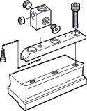 PARTNG AND GROOVNG Spare parts Części zamienne mak blokowy do listew przecinakowych na 2-ostrzowe płytki CoroCut oraz 1-ostrzowe T-Max Q-Cut mak blokowy 1 2 3 Metryczne Calowe Docisk Śruba dociskowa